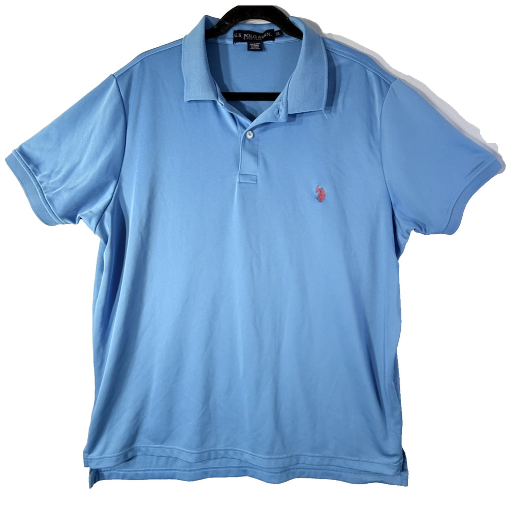 U.S Polo Assn Mens XL Blue Polo Shirt Short Sleeve Casual Stretch Classic Fit